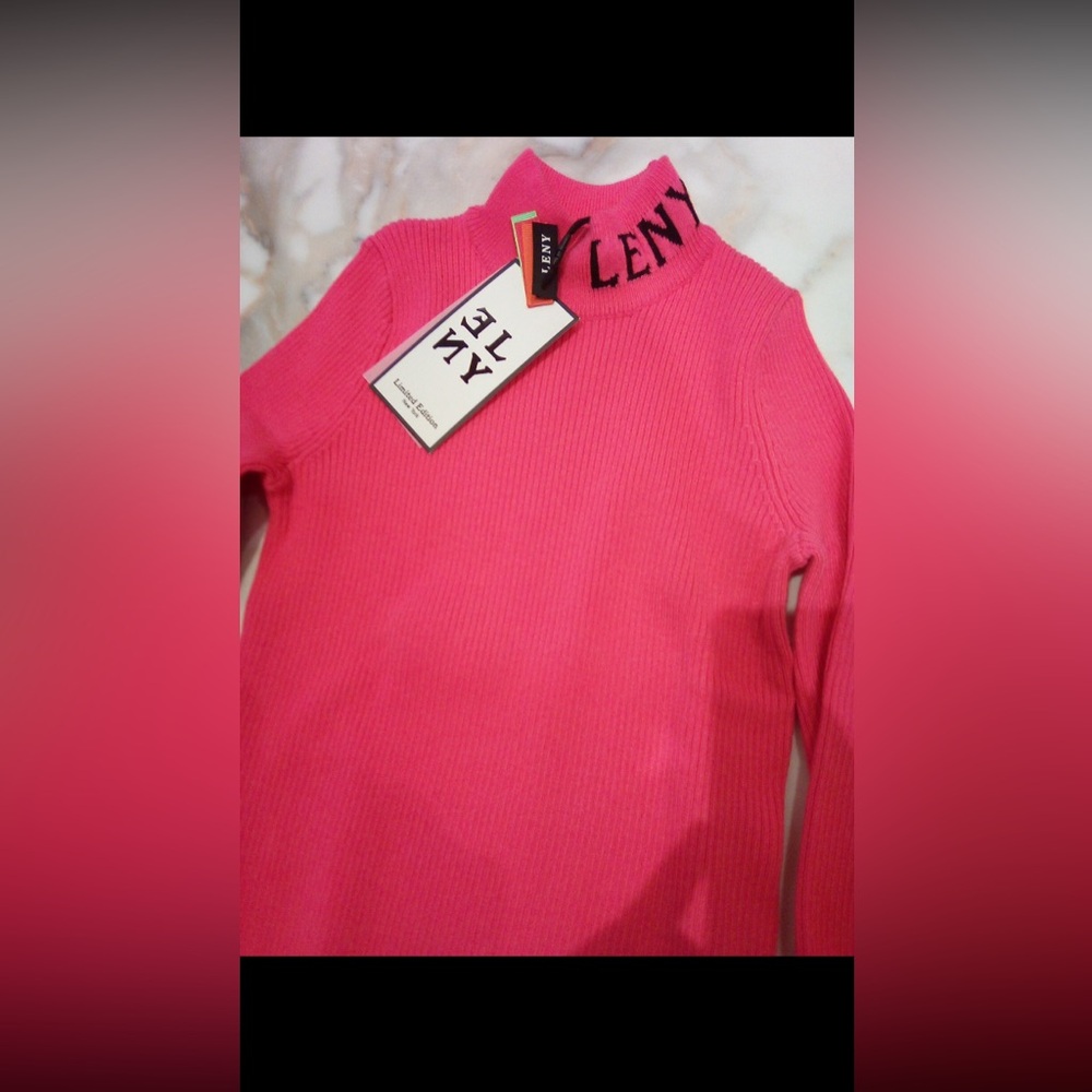 Limited edition girls pink ribbed turtleneck